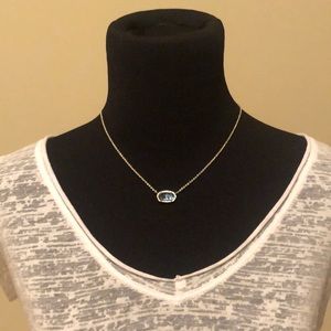 Kendra Scott Necklace Black Blue and Green Stone